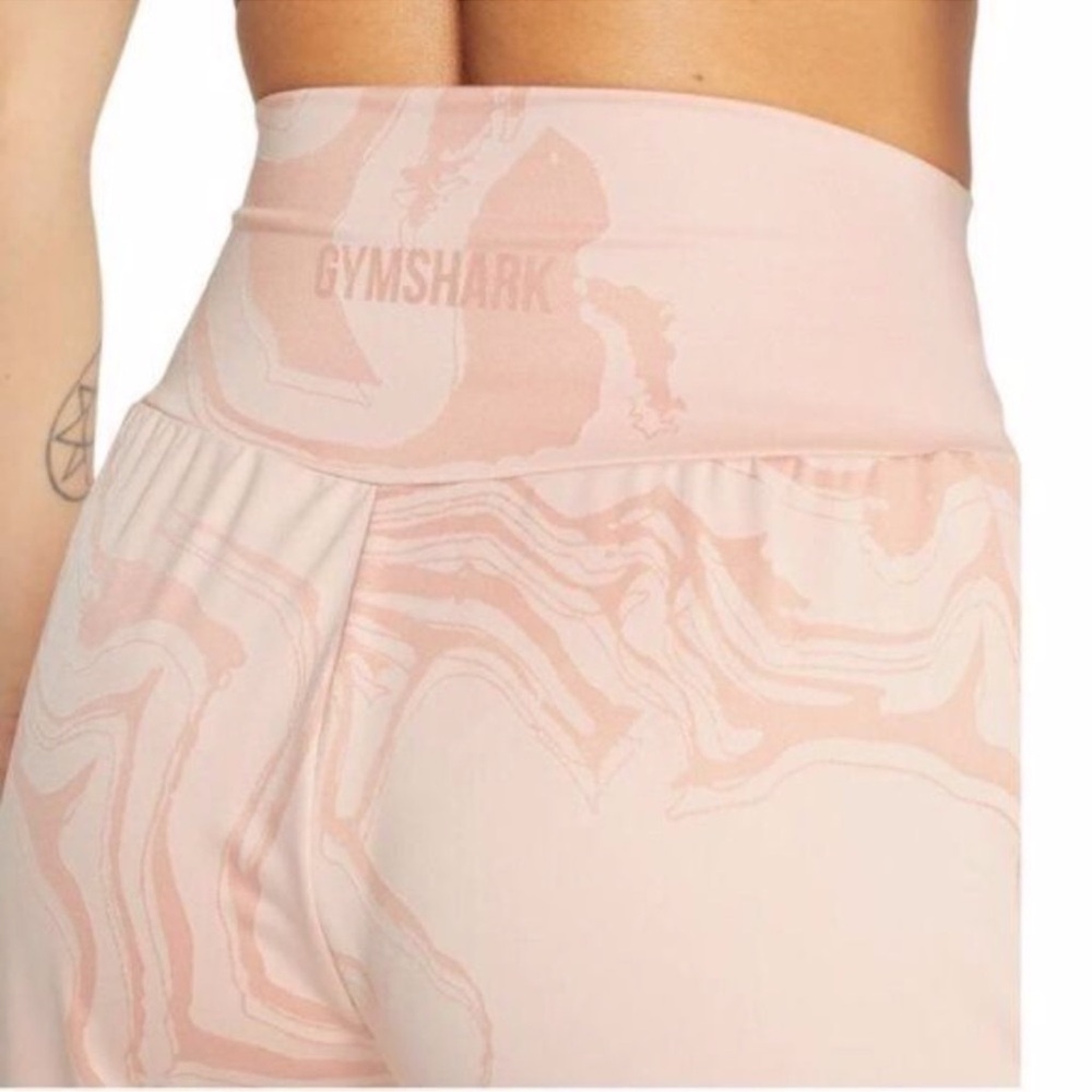 Gymshark Power Support Leggings Pink Marble Pockets High Rise Pull On Small - Picture 4 of 13
